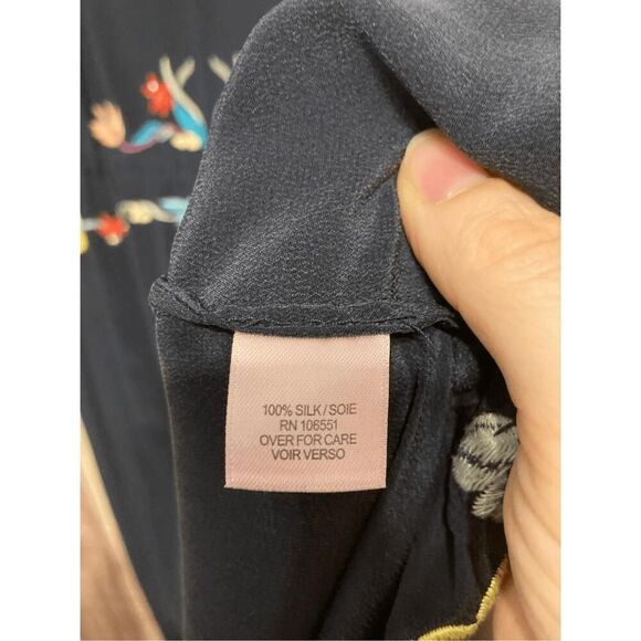 Calypso St. Barth XS Rodru floral Embroidered dress blue 100% Silk maxi - Picture 7 of 15